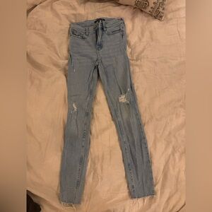Calvin Klein Jeans Light Blue Skinny Distressed Denim 0050